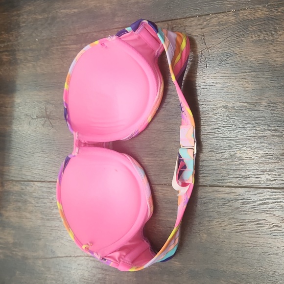 VICTORIA'S SECRET gold zigzag bikini top 34 B strapless underwire FLIRT bandeau - Picture 6 of 6